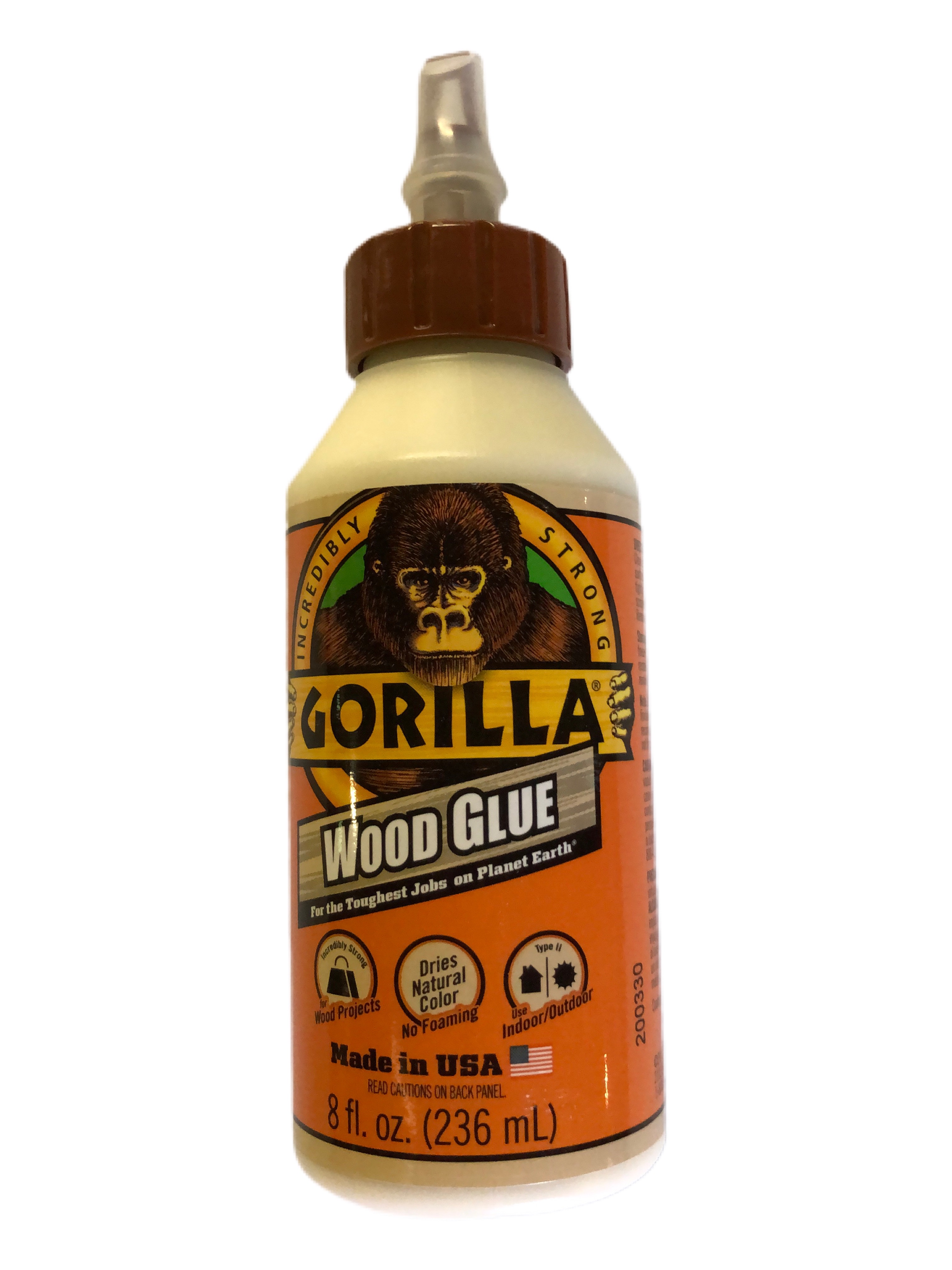 Gorilla Original Wood Glue Natural Color Liquid 8 Oz, 2Pack