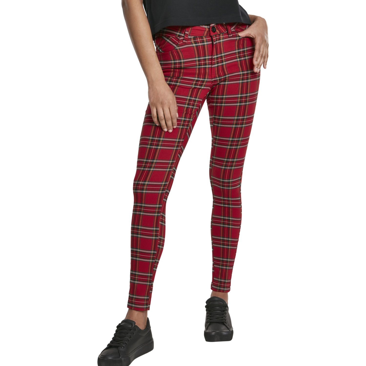 schottenkaro hose damen rot