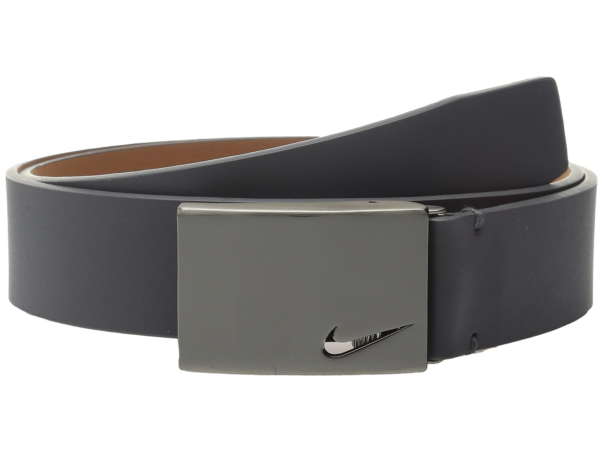 New Nike Mens NoHole Plaque Leather Golf Belt Pick Color & Size eBay