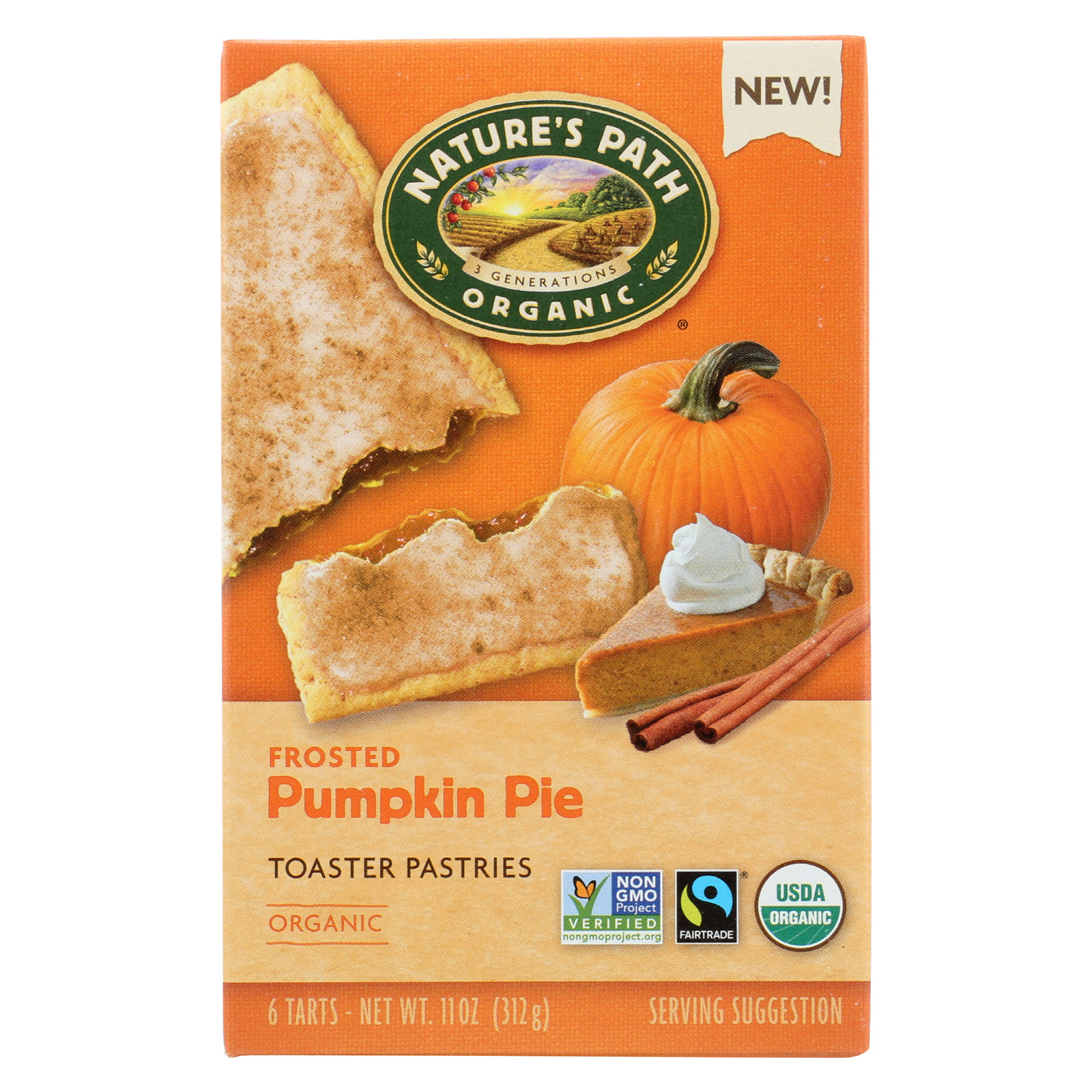 Nature's Path Toaster Pastry Organic Pumpkin Case of 12 11 oz