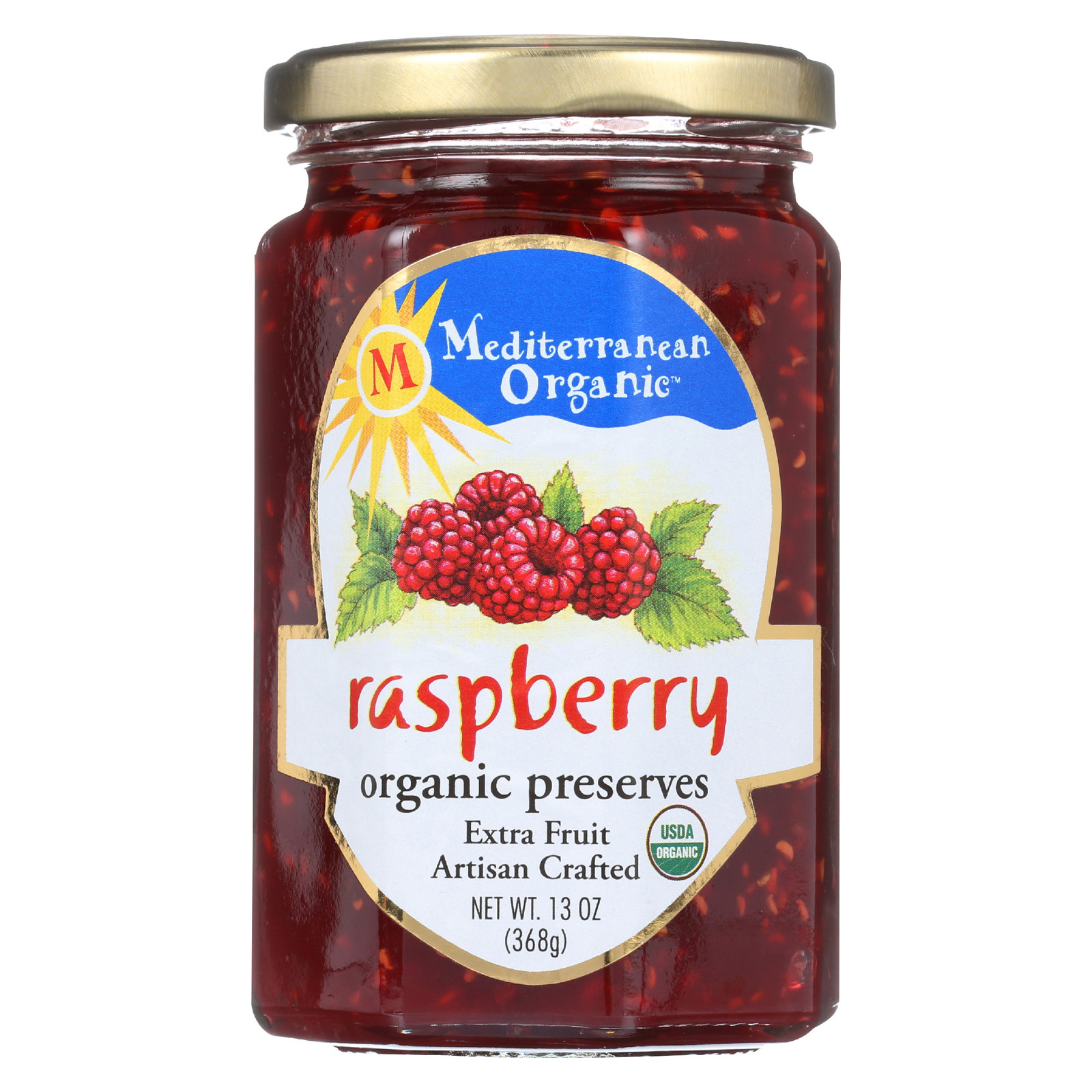 Mediterranean Organic Fruit Preserves Organic Raspberry 13 oz