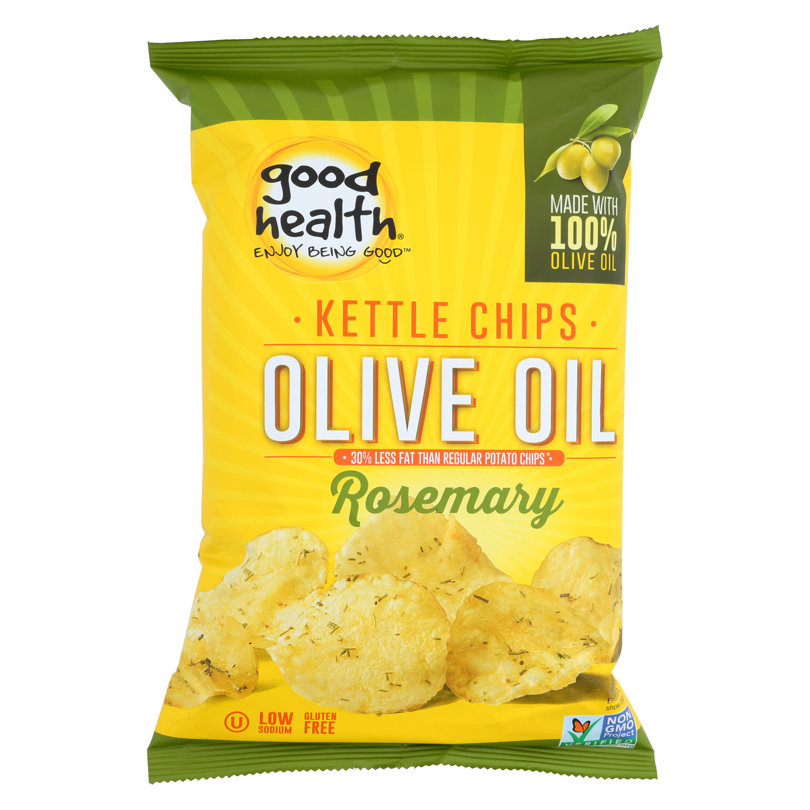 Good Health Kettle Style Olive Oil Potato Chips, Rosemary, 5 oz Bags x