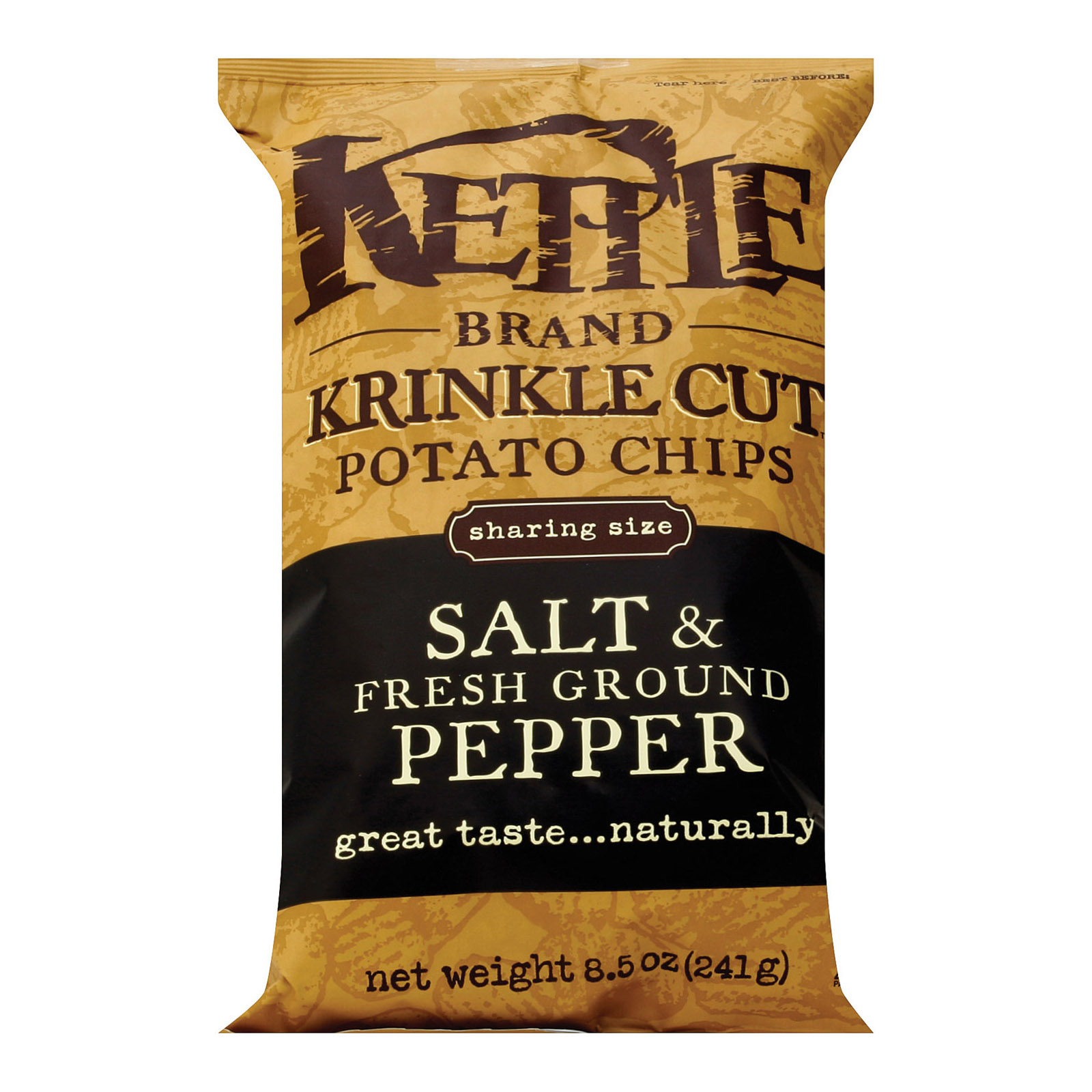 Kettle Brand Potato Chips Salt and Fresh Ground Pepper Case of 12