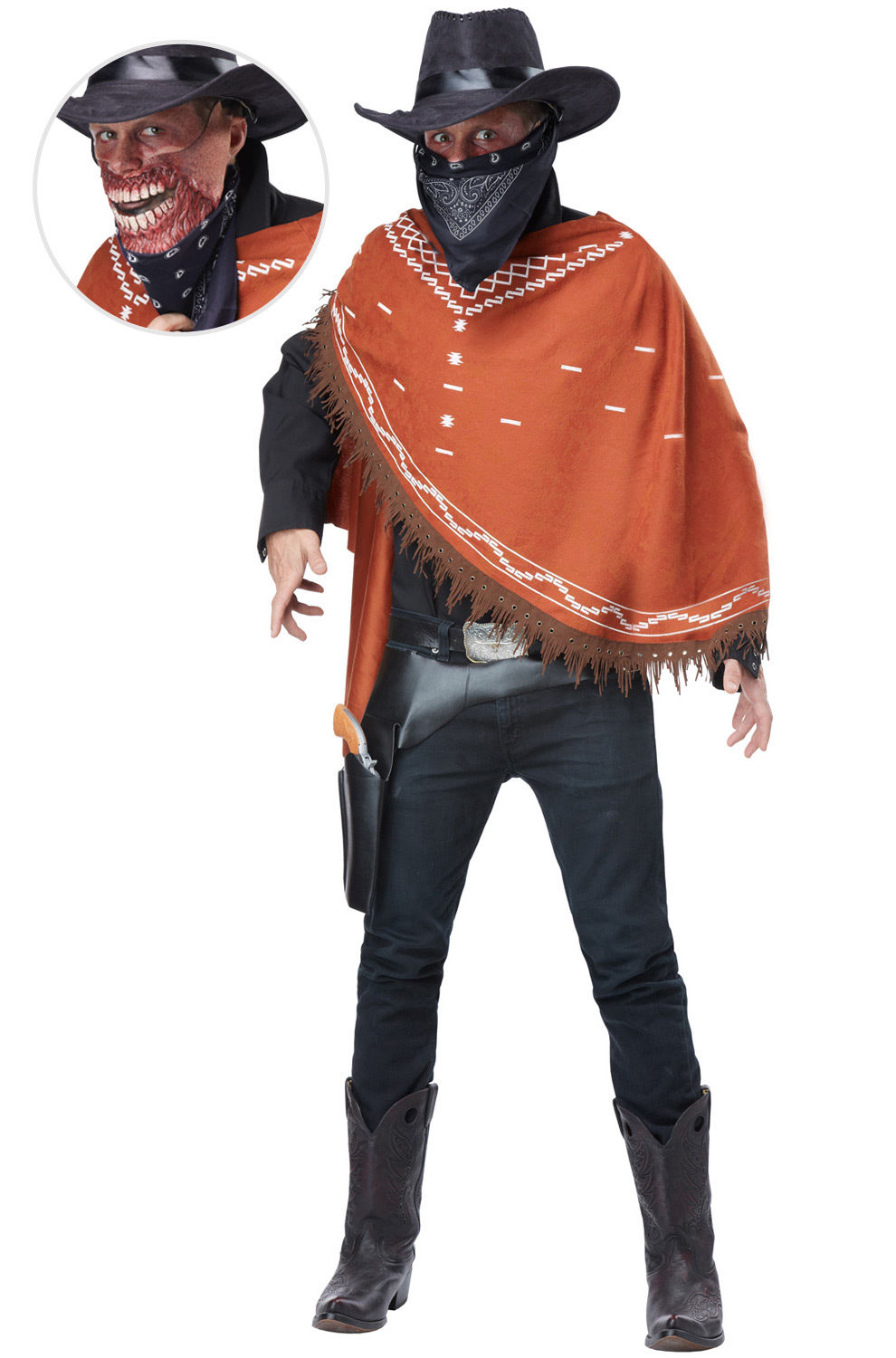 Gruesome Outlaw Zombie Cowboy Western Men's Adult Halloween Costume