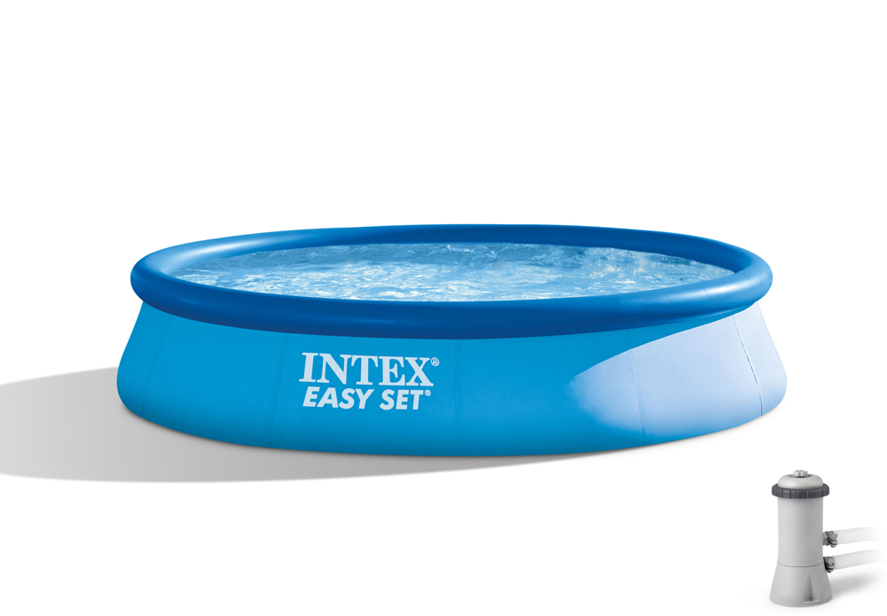 Intex 15' x 33" Easy Set Swimming Pool with 530 GFCI GPH Filter Pump