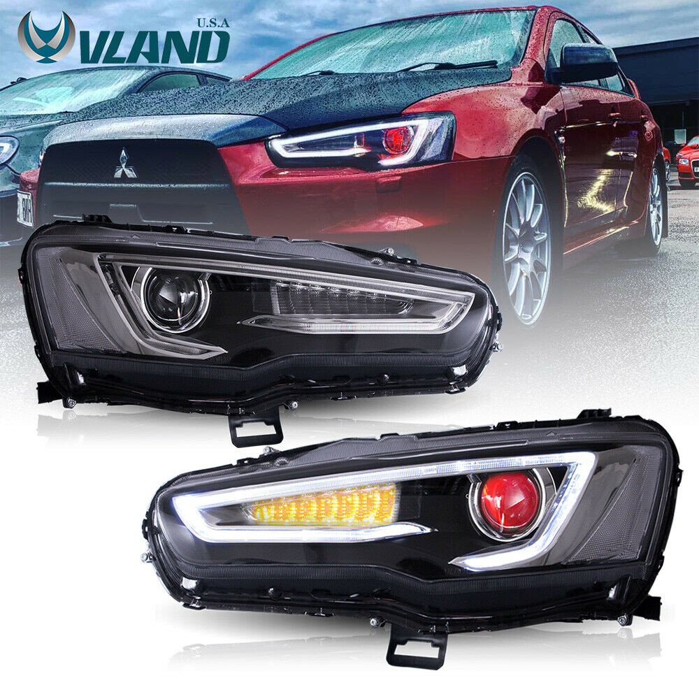 LED Headlights For Mitsubishi Lancer EVO X 20082017 Audi Style DRL