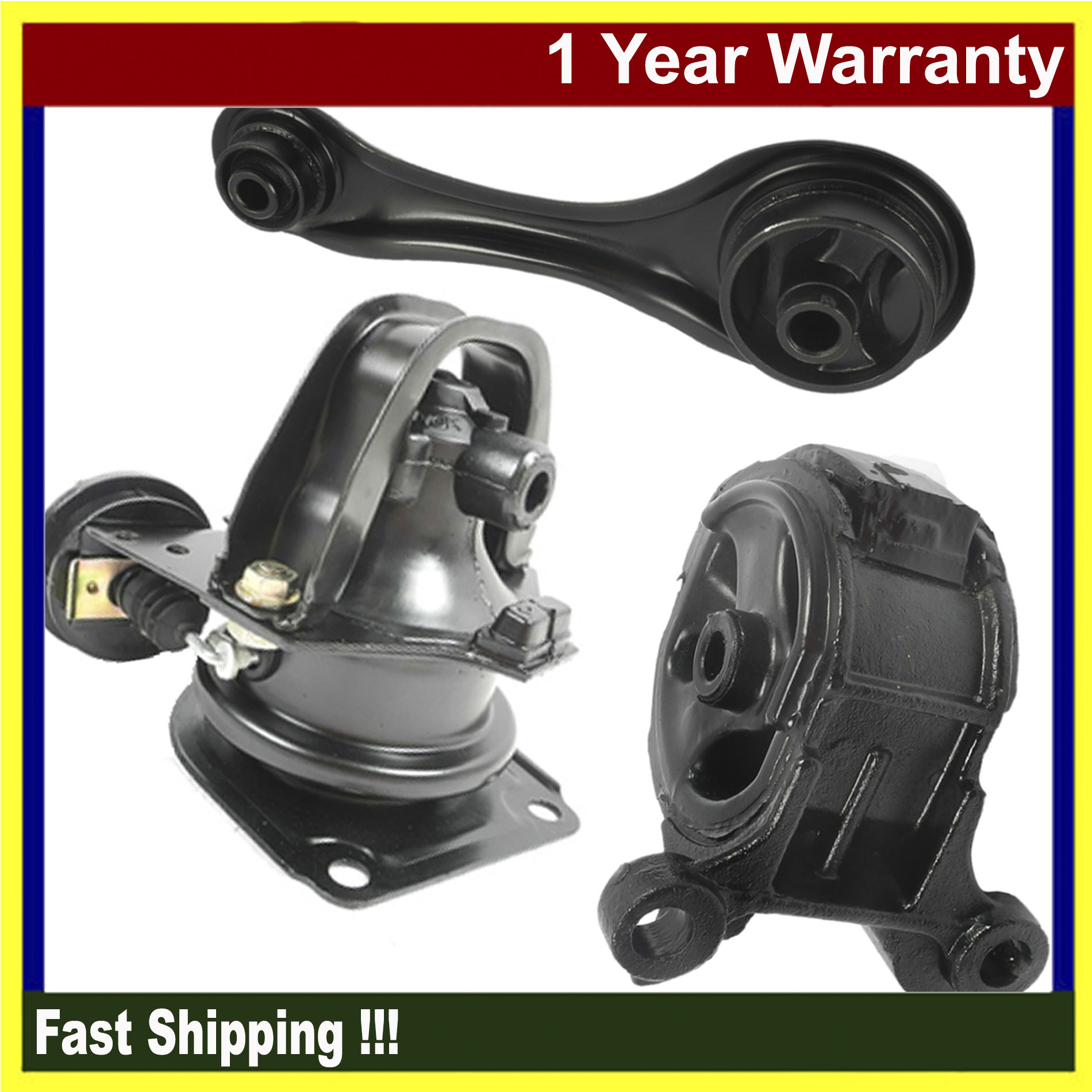 For 1990-1993 Honda Accord 2.2L 6512 6587 6519 Set 3 Engine & Torque