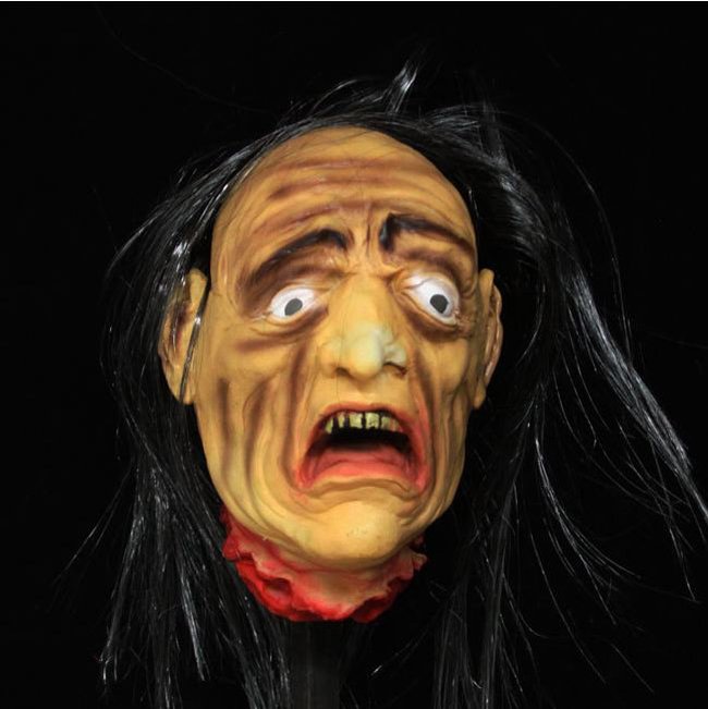 Scary Face Severed Human Head Life Size Halloween Prop Scare Crow