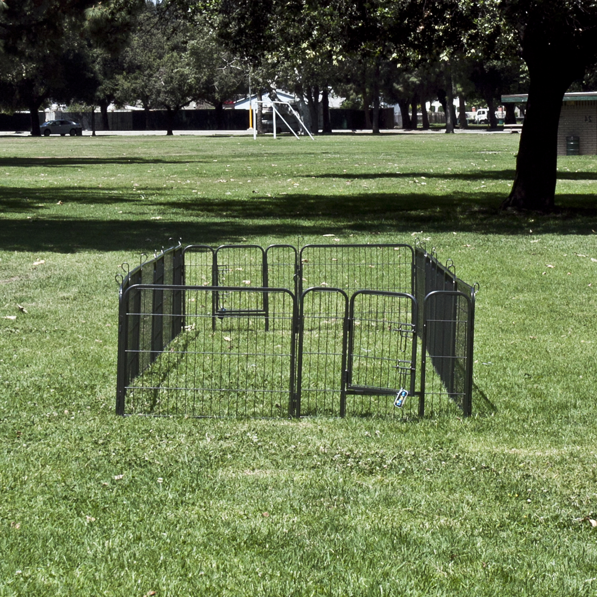 2 x 8 Panel Pet Dog Barrier Fence Exercise Metal Play Pen Kennel Large