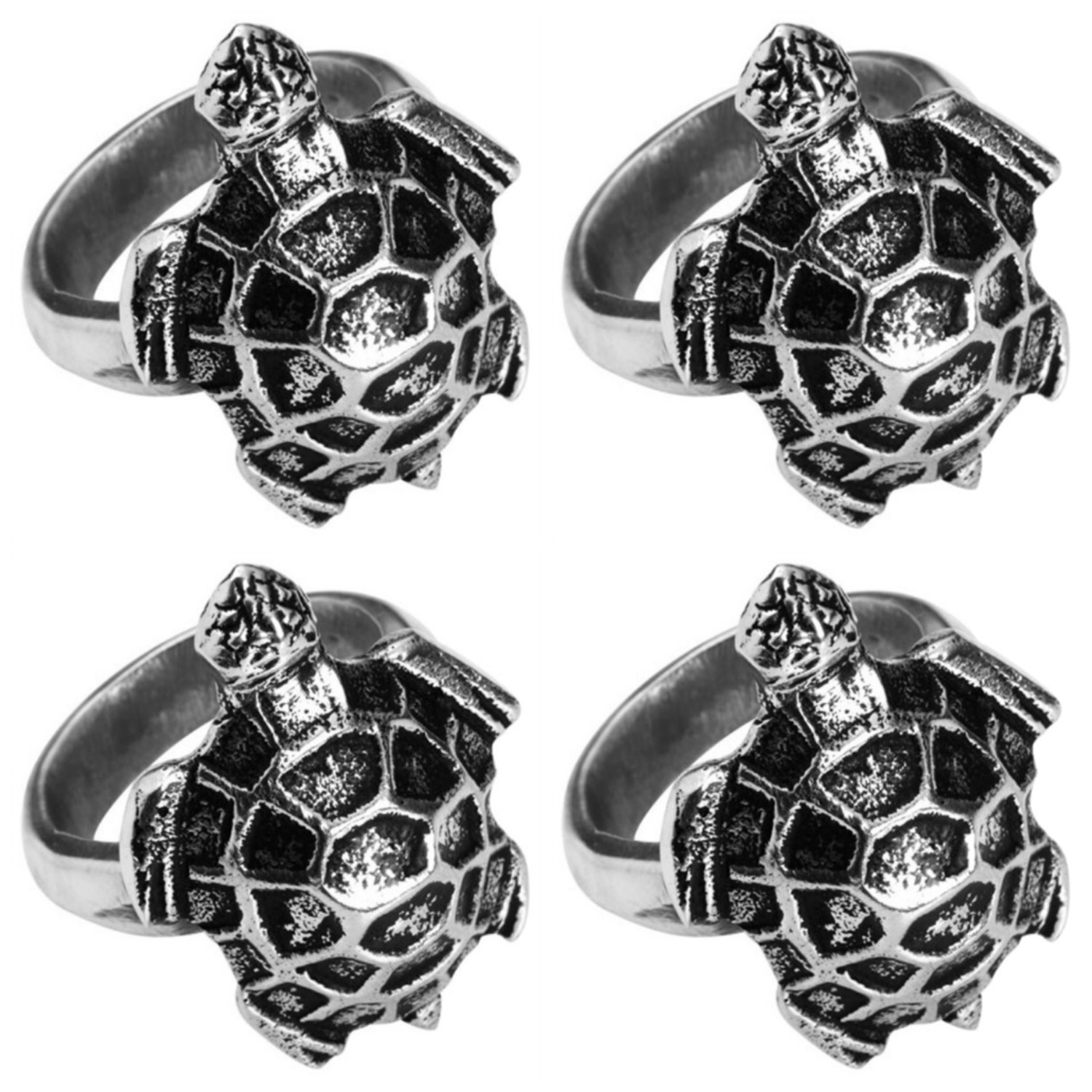 Elegant Metal Aluminum Turtle Napkin Rings Set of 4 eBay