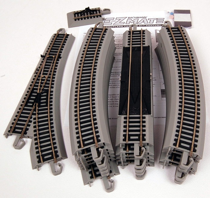 Bachmann HO Scale EZ Train Track, Switch, Bumpers Nickel Silver w Gray