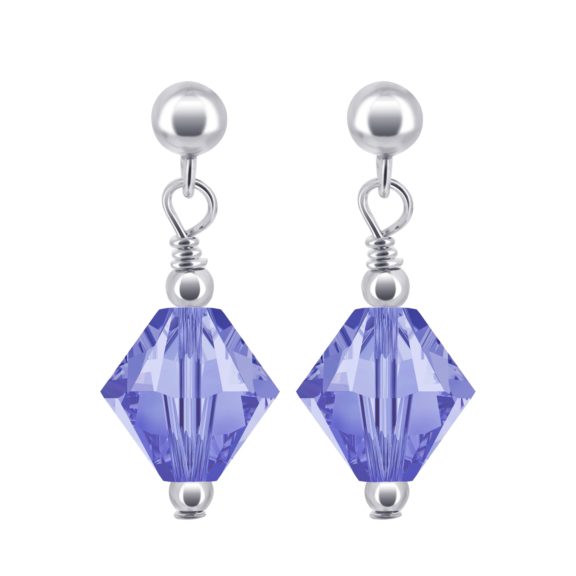 925 Silver Crystal Drop Earrings Made with Swarovski Elements GEG39 eBay