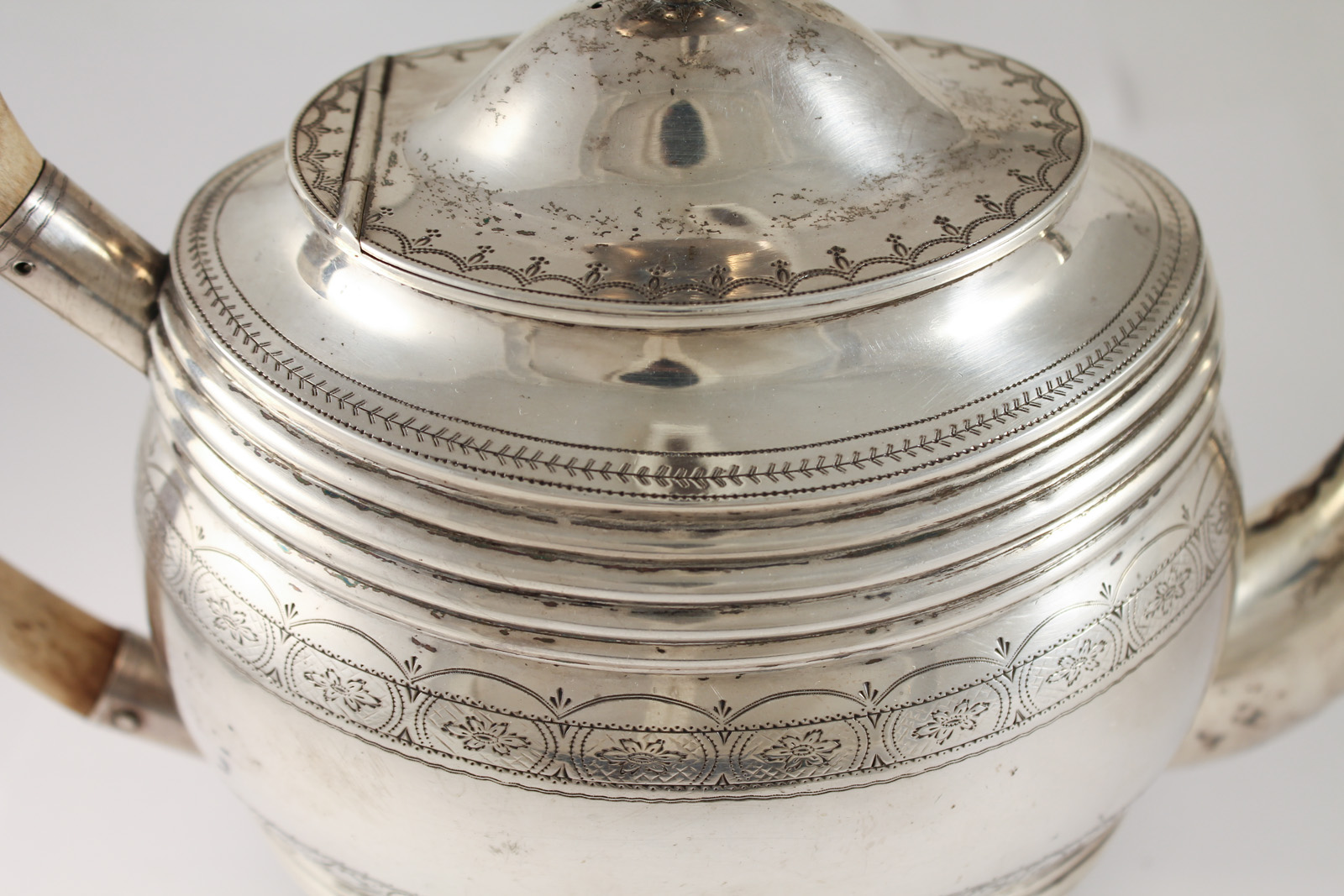 Beautiful Antique 19c Norwegian 830 Silver Ornate Engraved Teapot NG