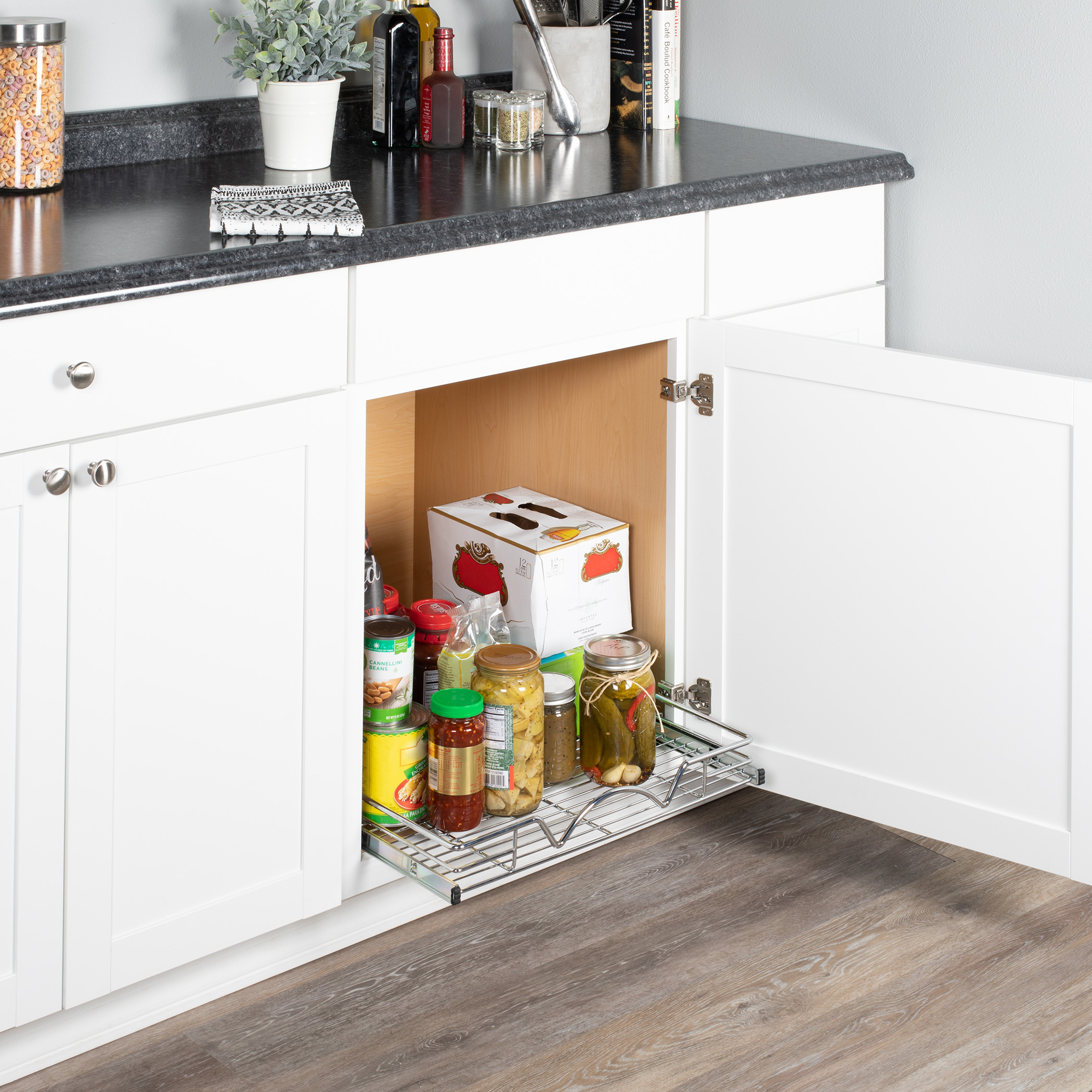 Pull Out Sliding Steel Wire Under Drawer Organizer 21"D x 20"W