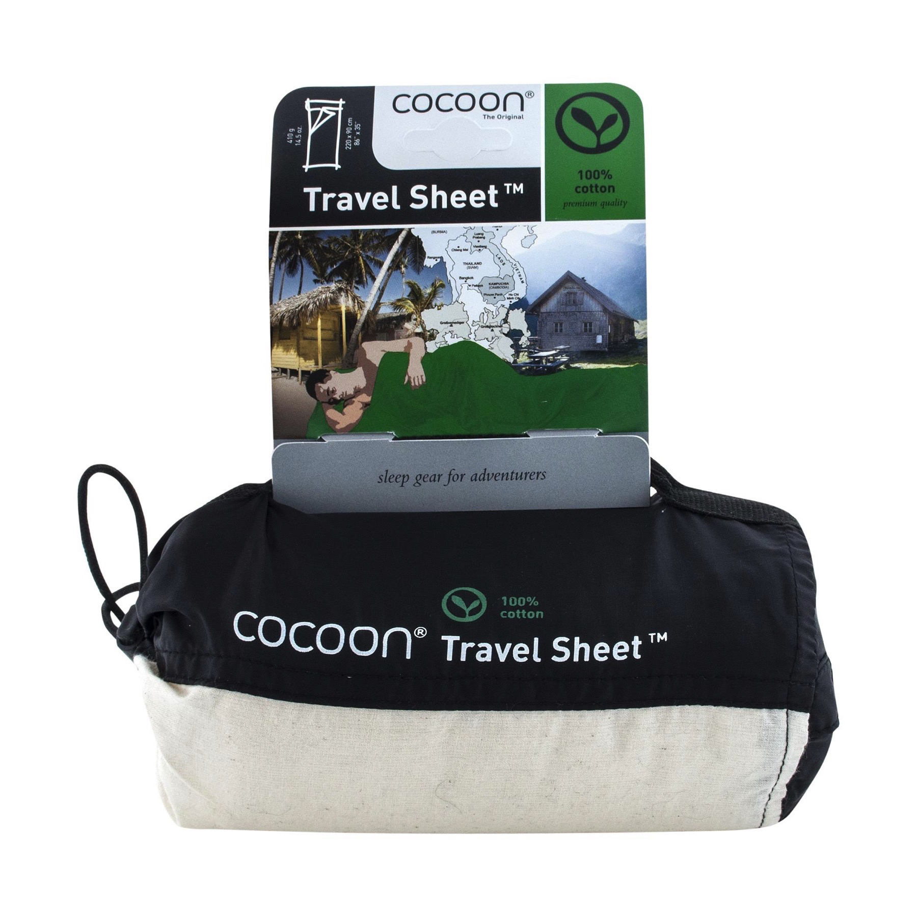 Cocoon Cotton Sleep Sack Travel Sheet White Sleeping Bag Liner Camping