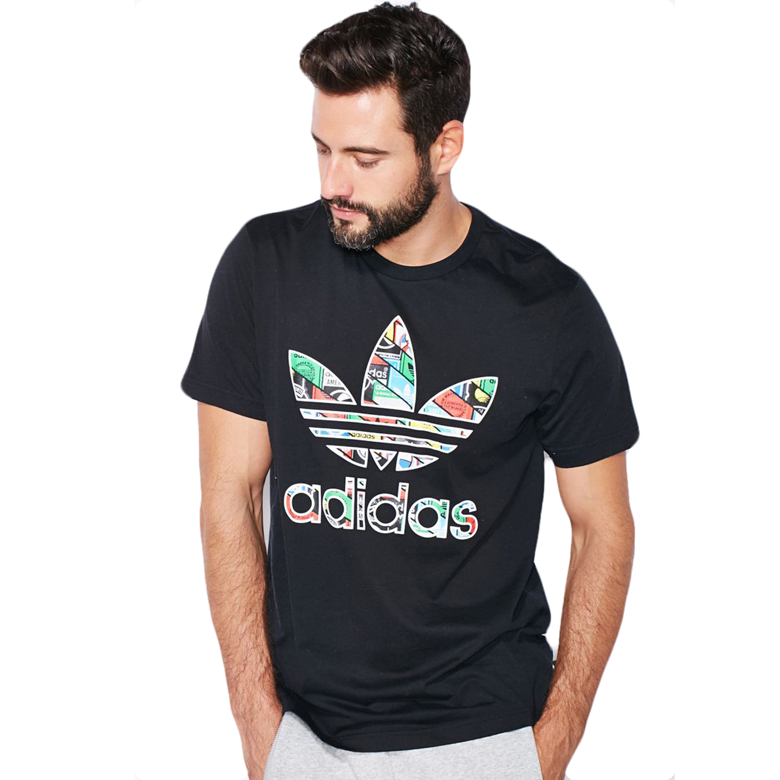 adidas Originals Mens Trefoil Logo Fill TShirt Crew Neck Tee Top eBay