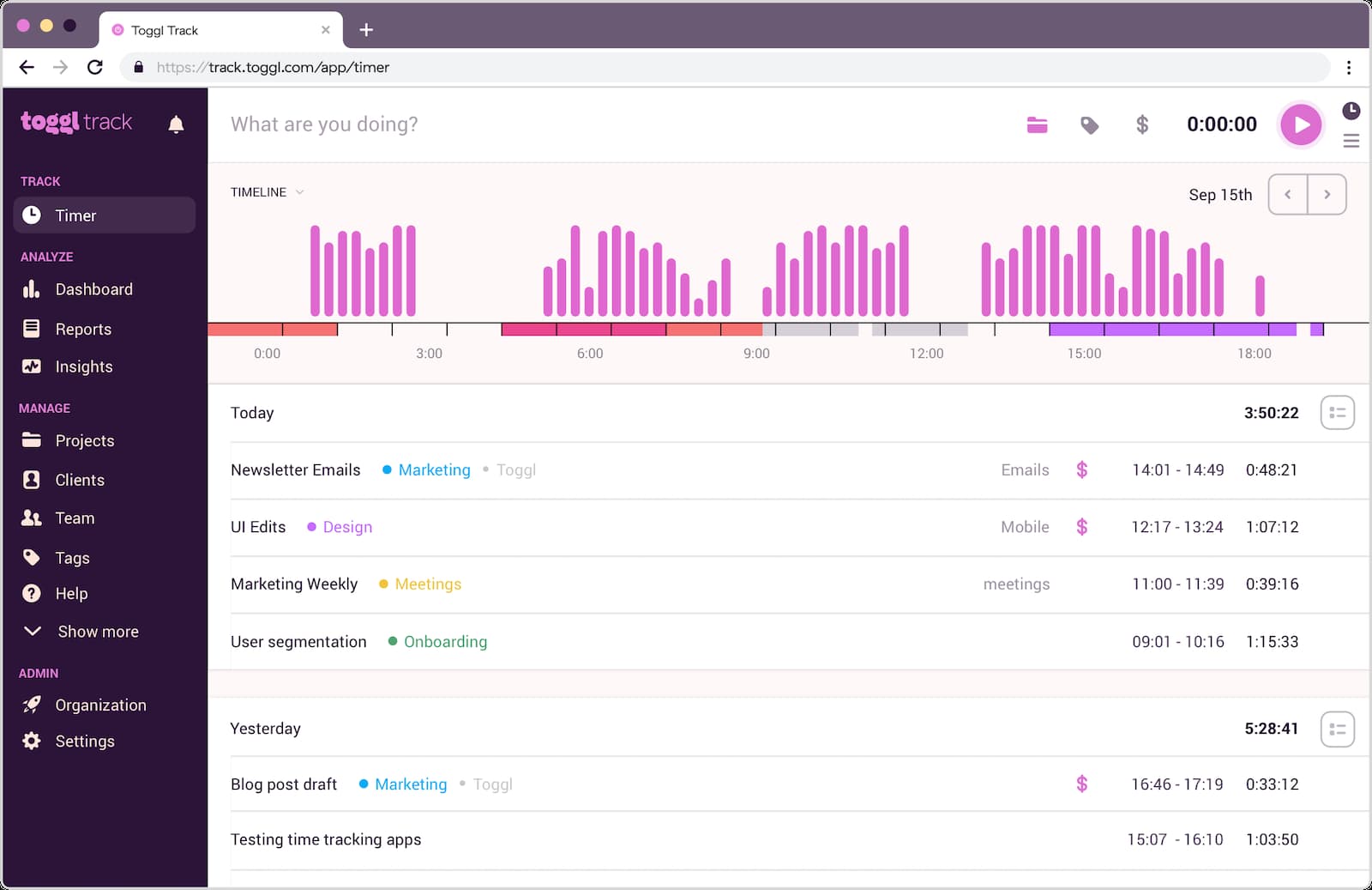 Breeze & Toggl Track for time tracking and project management