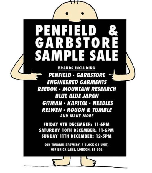 Penfield & Garbstore Sample Sale, London, December 2016