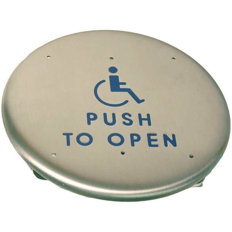 DC10015 DCM 6in RND PUSHPLATE W/PTO HCAP Door Controls USA