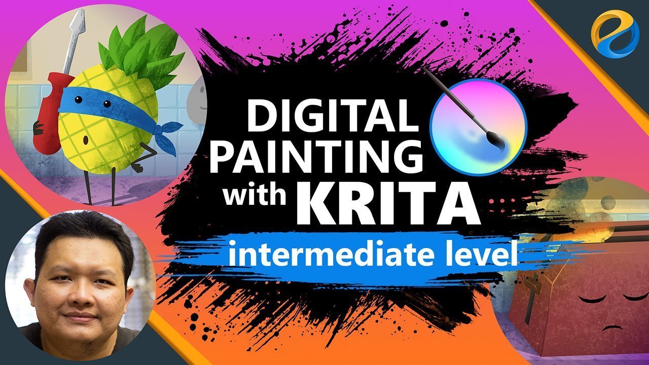 Online Course Digital Painting With Krita Intermediate Level from
