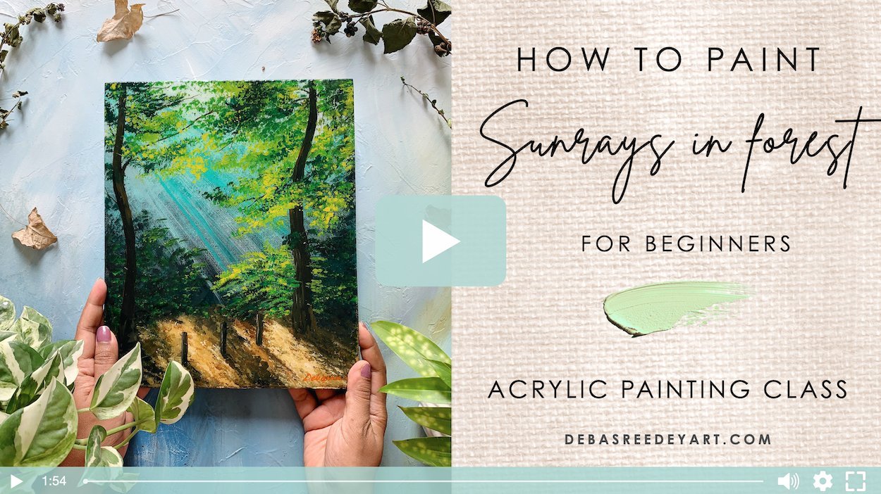 Online Course Sunrays In Forest Acrylic Landscape For Beginners from Skillshare Class Central
