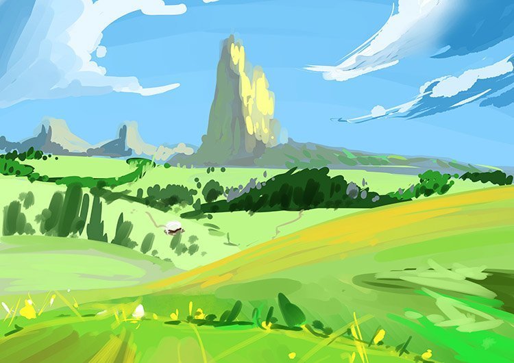 Online Course Digital painting Learn how to create landscapes from