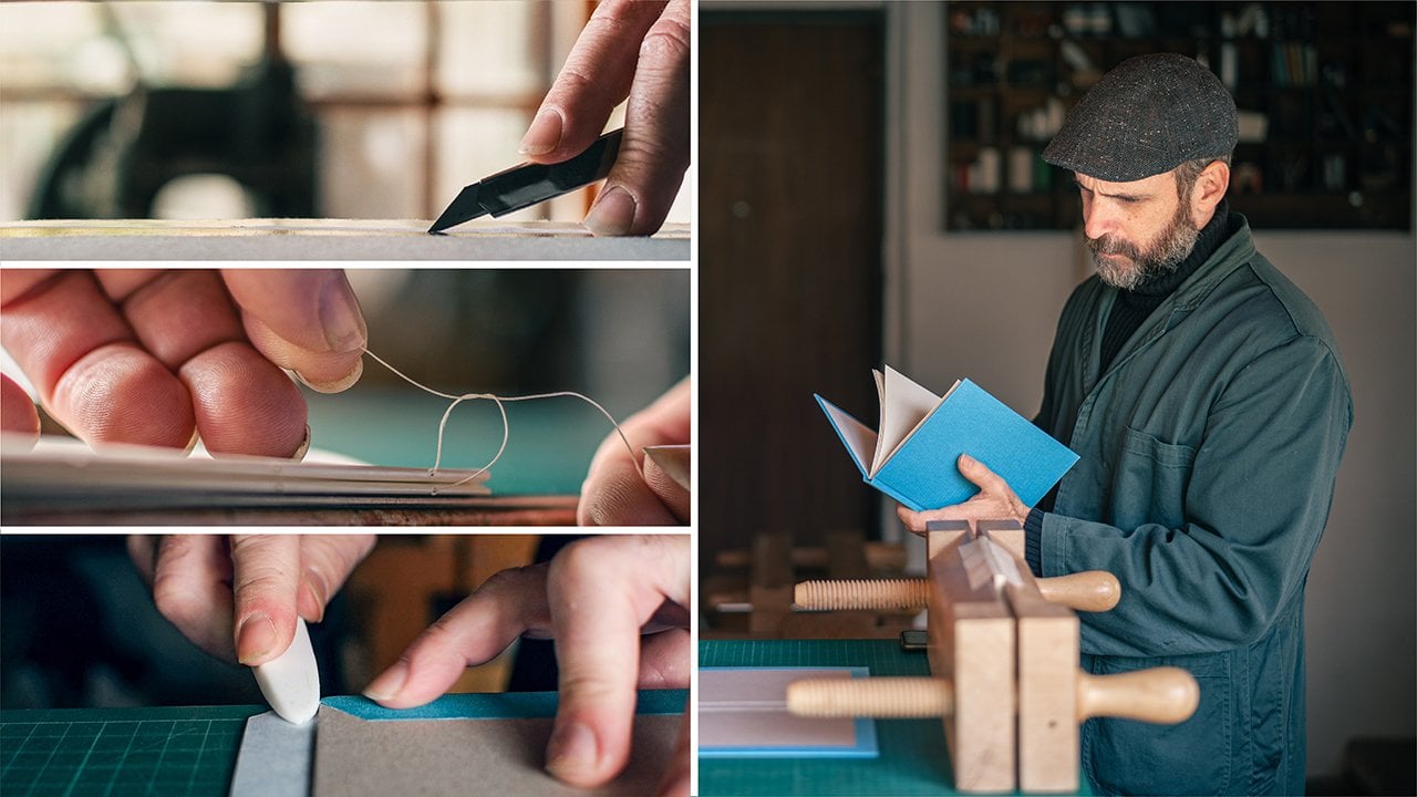 Online Course Bookbinding Beginners Class Making a Hardcover Binding