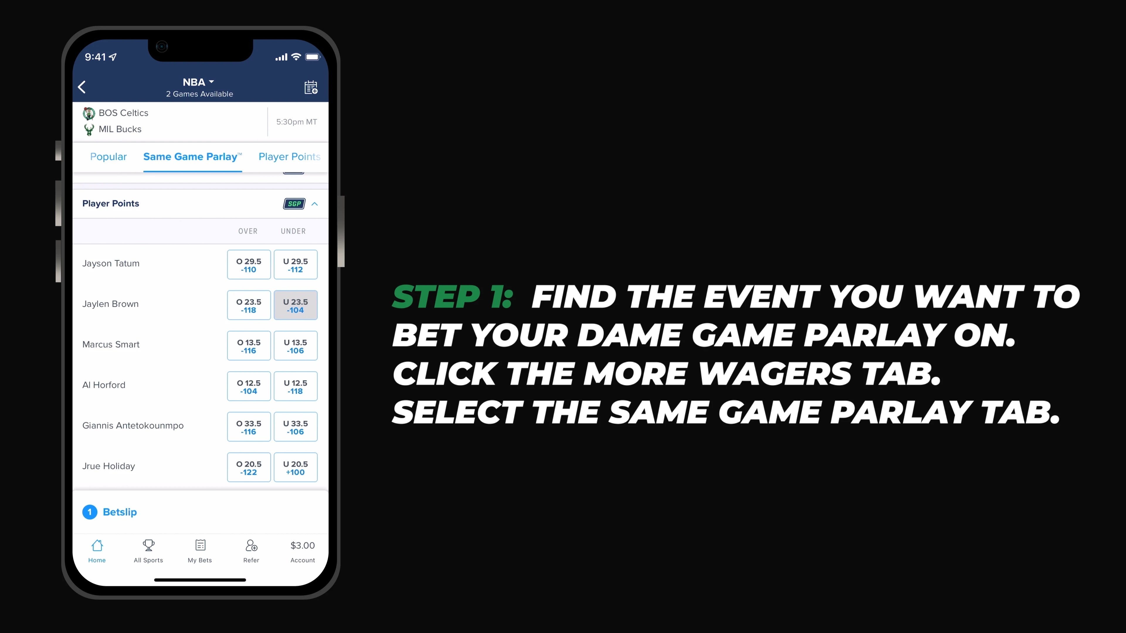 How To Place A Same Game Parlay with FanDuel Sportsbook