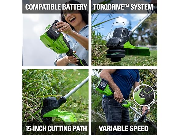 Greenworks 48V 15" Cordless String Trimmer