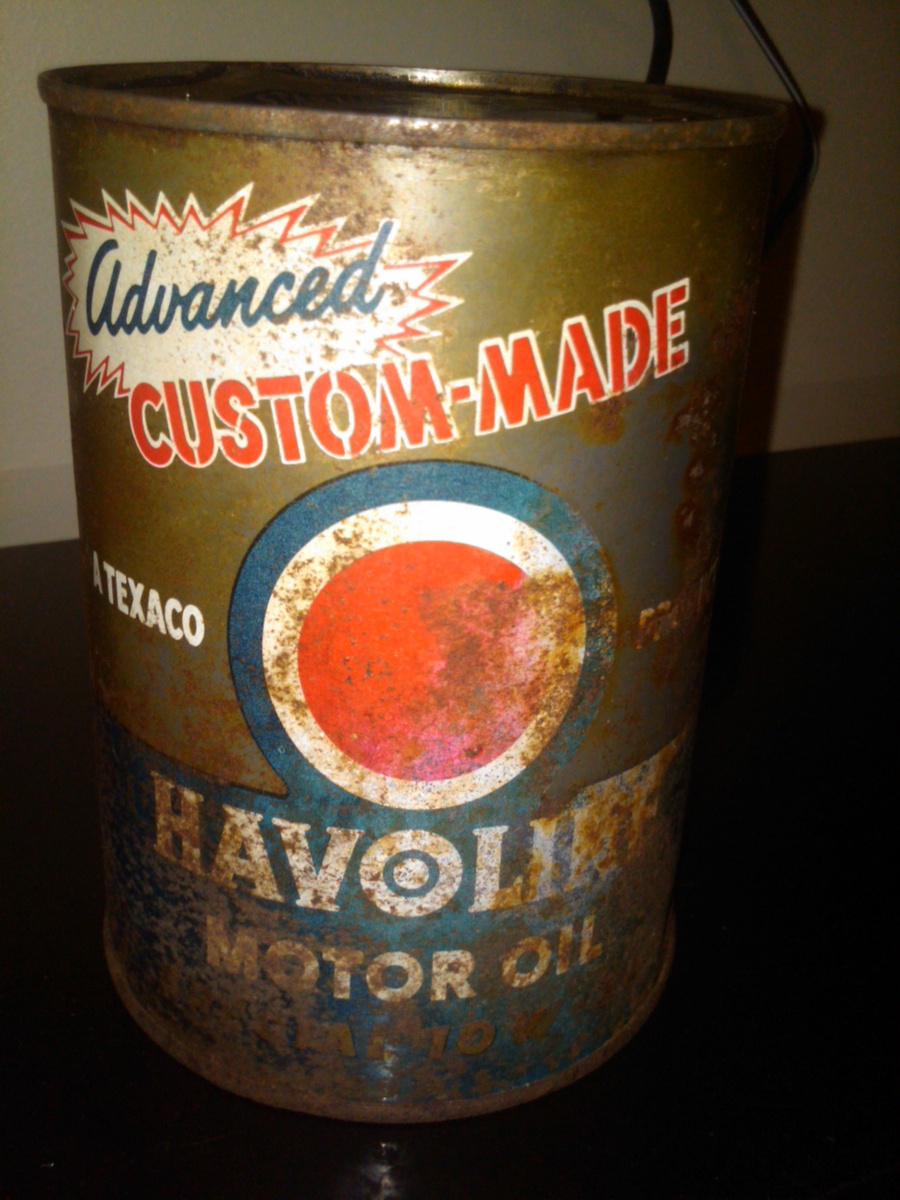 Havoline advanced custom made motor oil can Collectors Weekly