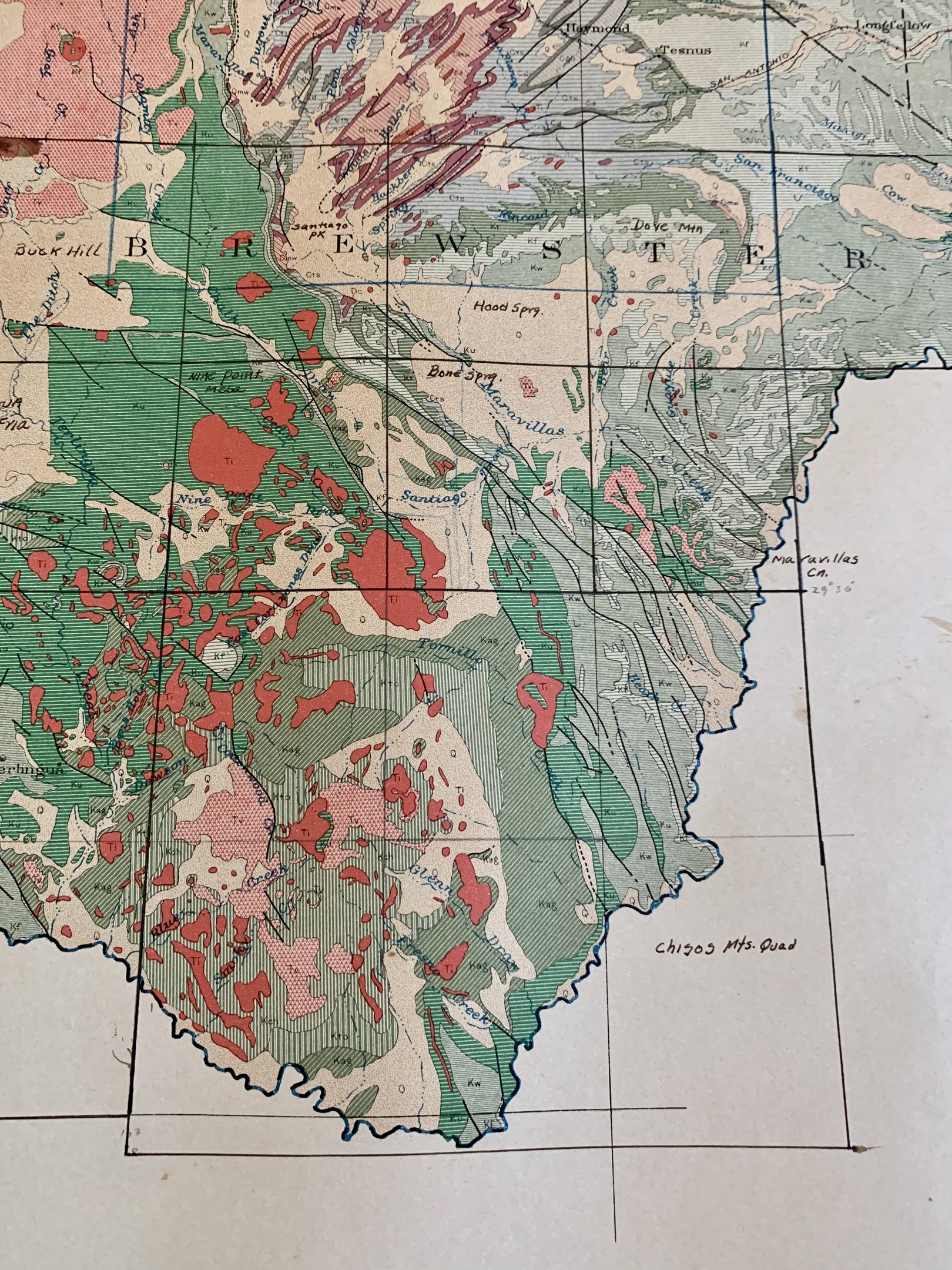 Geologic Map of Texas Dated 1937 LARGE Collectors Weekly
