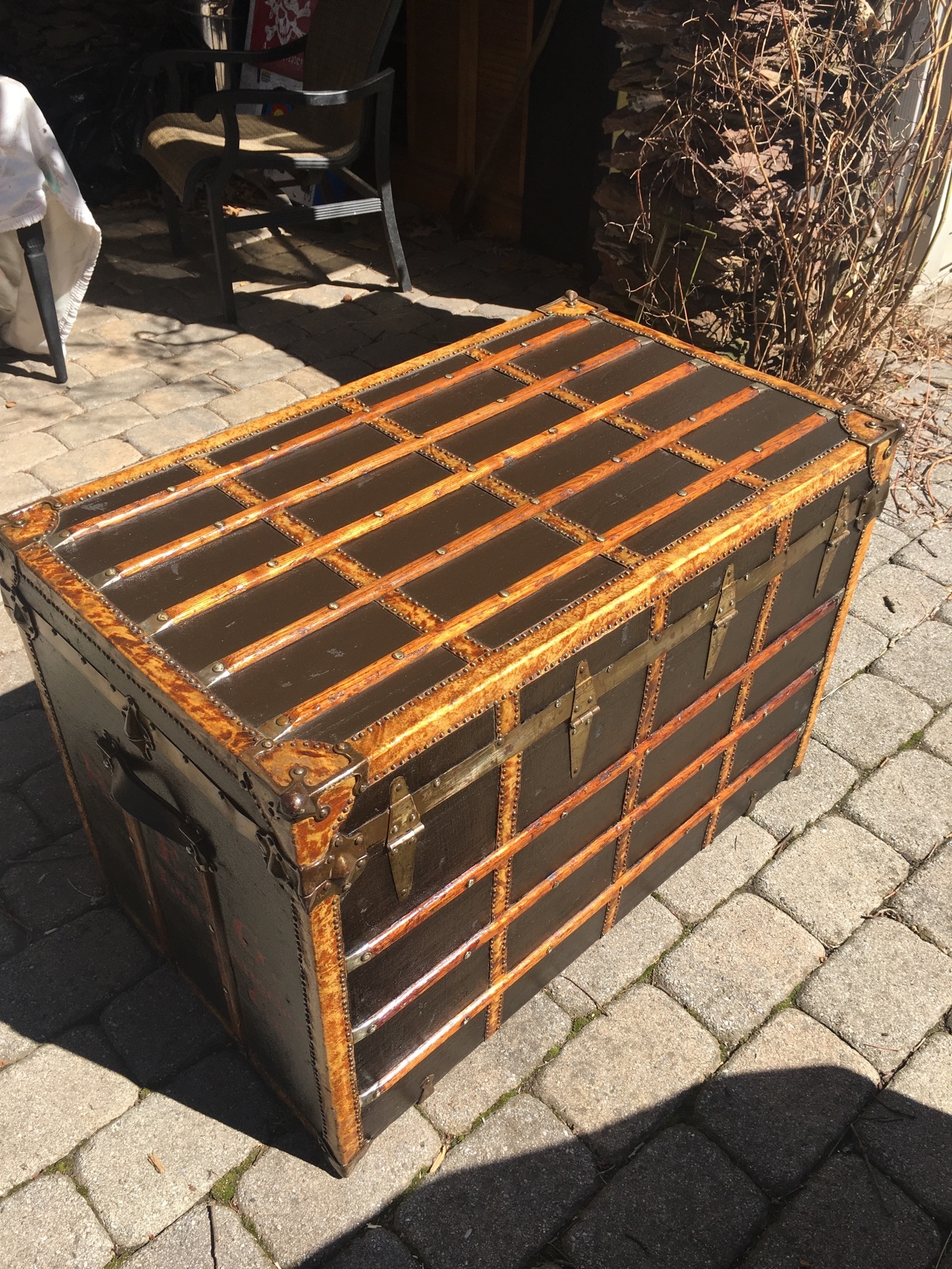 Flat top trunk refinished Collectors Weekly