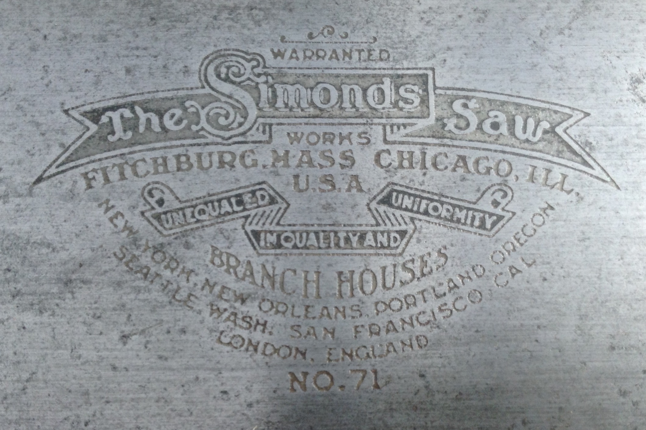 1914 Simonds No. 71 hand saw Collectors Weekly