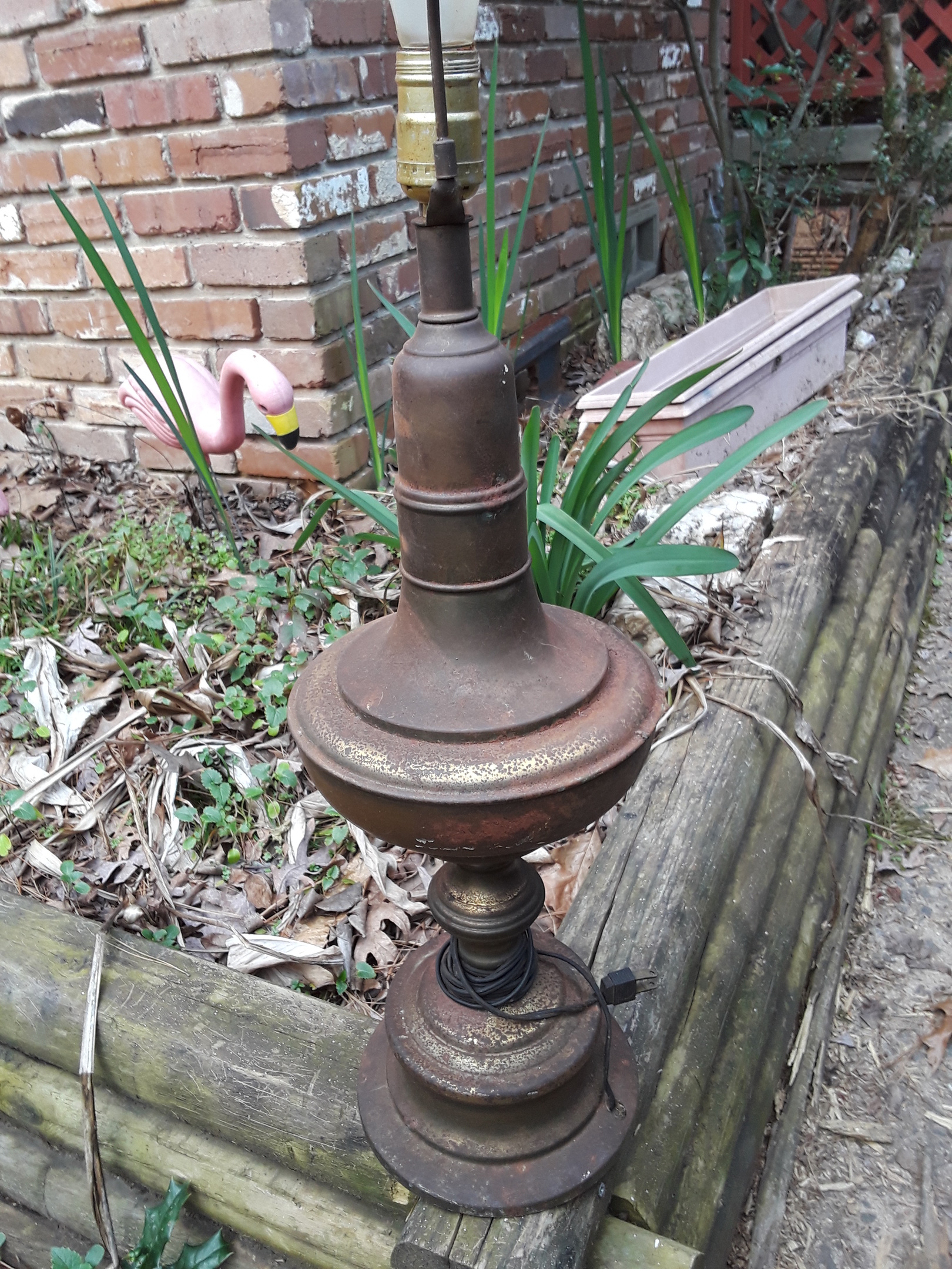 oldish, formerly brass plated lamp Collectors Weekly