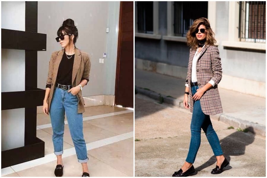 8 OOTD Blazer KotakKotak Dan Celana Jeans Anti Bosan Dan