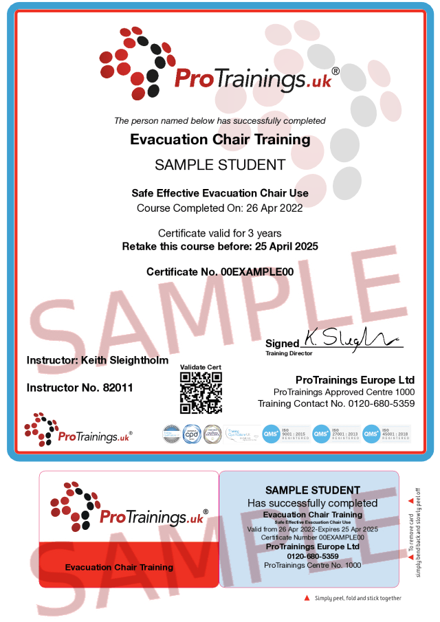 Evacuation Chair Course Details ProTrainings.eu