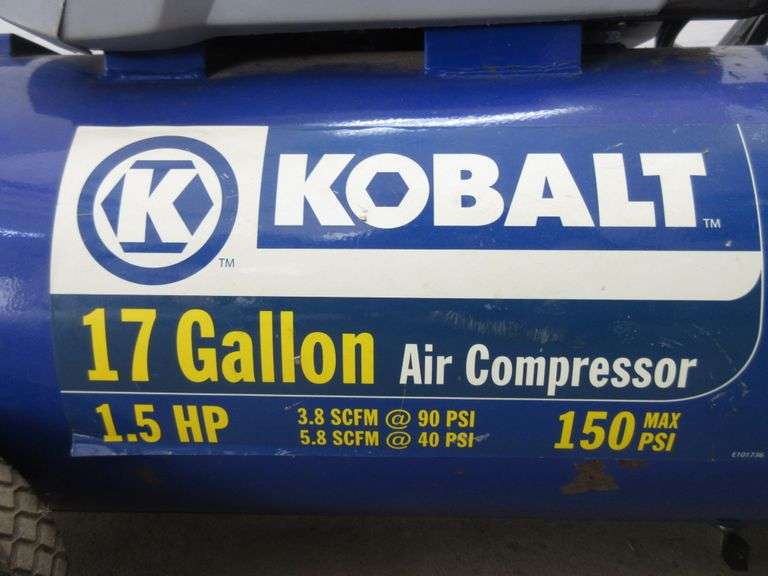 Kobalt 17Gallon Air Compressor, 150 PSI Max Albrecht Auction Service