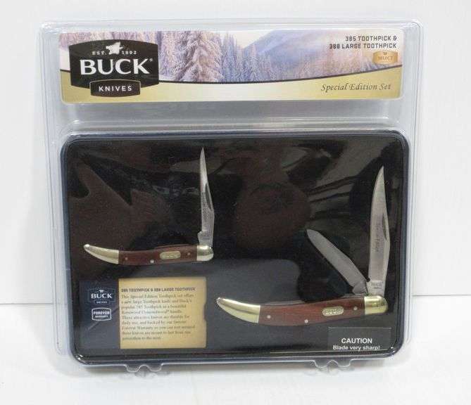 Buck knives special edition set, up to 4"L closed, new Albrecht