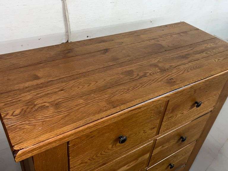 Broyhill oak fourdrawer dresser, made in USA, 44"W x 19"D x 55"H, good