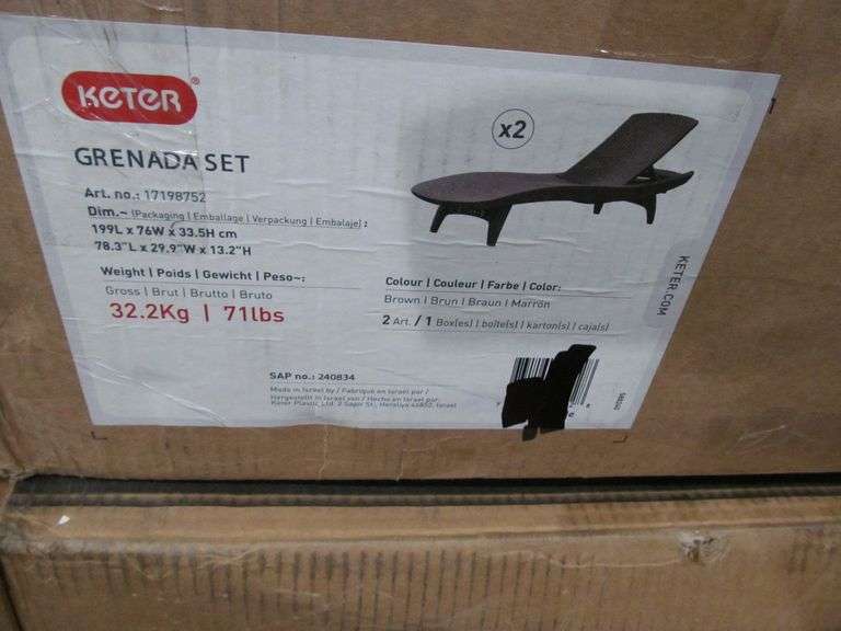 KETER 2PACK ALLWEATHER GRENADA CHAISE LOUNGERS Bentley & Associates