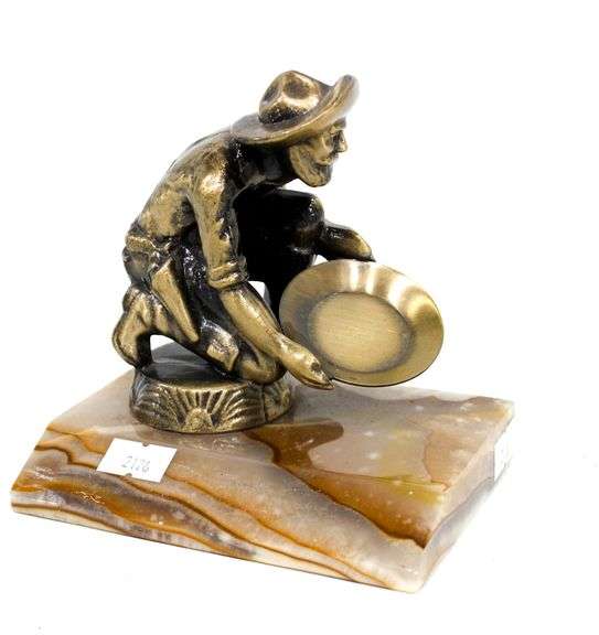 Vintage Gold Panning Prospector Miner Metal Figurine by Awards By KAY