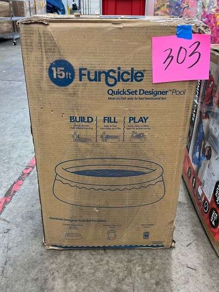 FUNSICLE 15FT QUICKSET DESIGNER POOL IN BOX - Earl's Auction Company