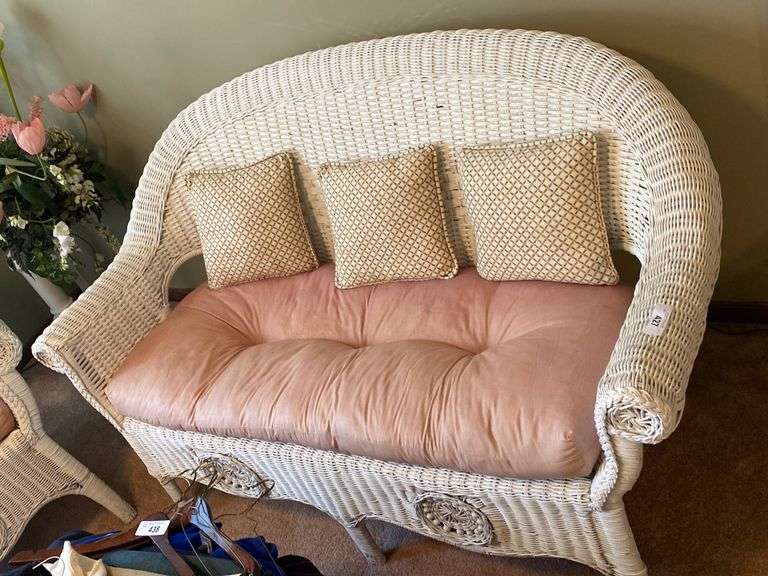 Wicker couch Auction Services LTD