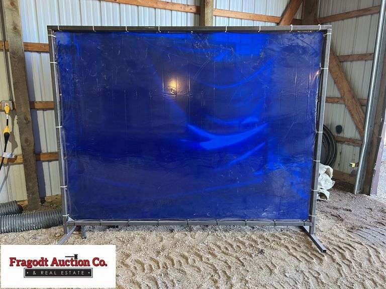 6' x 8' Welding Curtain with Steel Frame and Stand Fragodt Auction