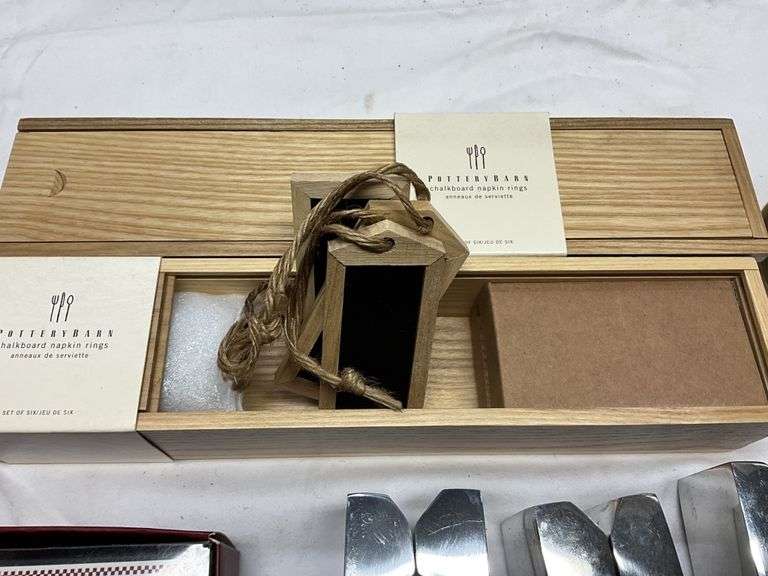 Pottery Barn napkin rings, place card holders, Legacy Auction Company