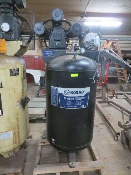 Kobalt 80-Gallon Air Compressor - See Details - Lambrecht Auction, Inc.