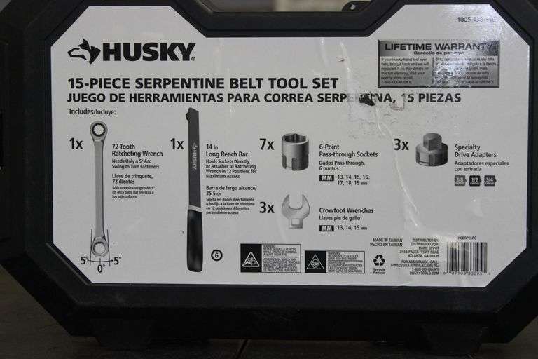 Husky 15pc Serpentine Belt Tool Set Matthews Auctioneers