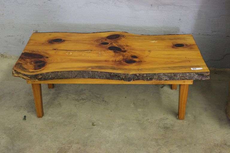 Live Edge Pine Coffee Table Matthews Auctioneers