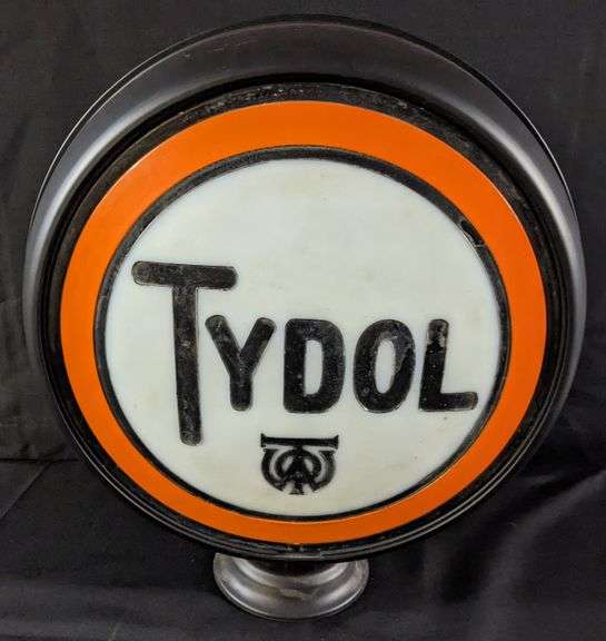 CAST LENSE TYDOL GAS PUMP GLOBE Millers Auction Co.