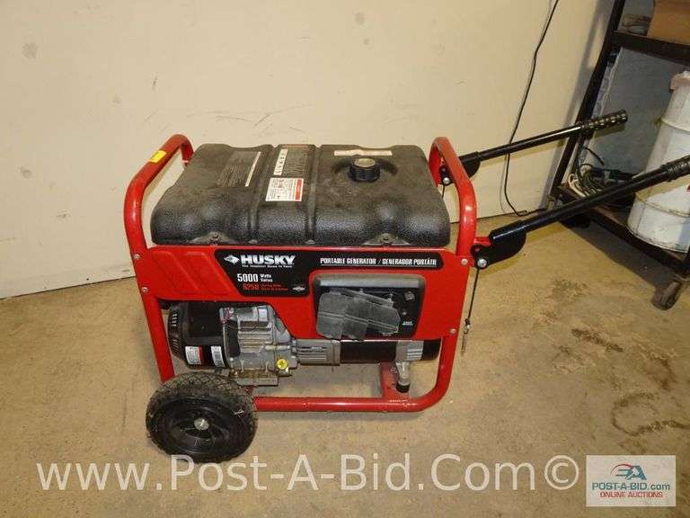 Husky 5000 Watt Portable Generator - Elsenpeter Auctions & Real Estate